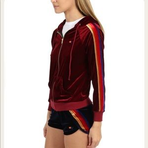 AVIATOR NATION CLASSIC VELBET Zip-Hoddie Wine .